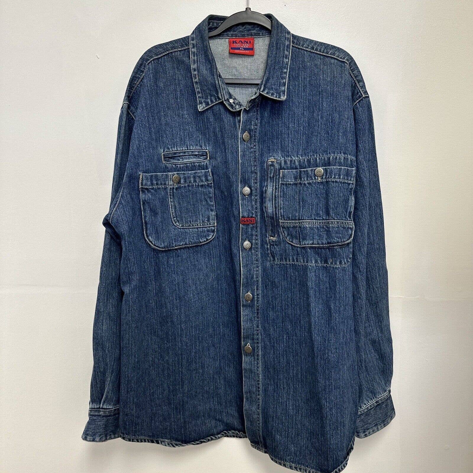 KARL KANI JEANS デニムシャツ フリーサイズ ヴィンテージ 90s Vintage Karl Kani Jeans Denim Button Down Shirt Blue Mens