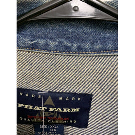 Vintage 90’s Phat Farm Mens Cotton Blue Jean Denim Button Front Chore Jacket XXL