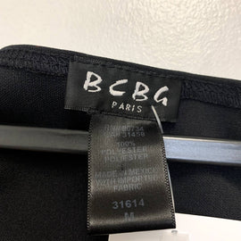 Vintage BCBG Paris Midi Dress Black Armpit Slit Womens Size Medium