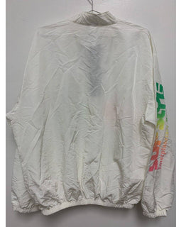 Vintage Surf Style Mens One Size White Windbreaker Pullover