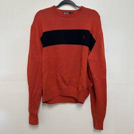 Vintage Polo By Ralph Lauren Tight Knit Sweater Stripe Orange Size XXL