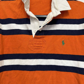 Vintage Polo Ralph Lauren Collared Long Sleeve Shirt Striped Orange Size Small