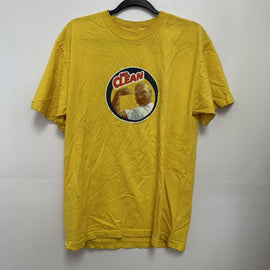 Vintage 1999 Mr Clean Shirt Logo Print Shirt Yellow Mens Size Large