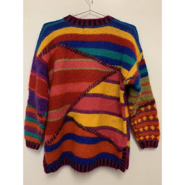 Vintage Kenji Hand Knit Mohair Womens Large Multicolor Sweater