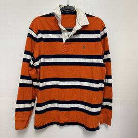 Vintage Polo Ralph Lauren Collared Long Sleeve Shirt Striped Orange Size Small