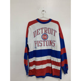 Vintage Logo Athletic Detroit Pistons Mens Large Long Sleeve Shirt